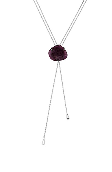 Daum Rose Passion Crystal Sautoir Necklace in Black