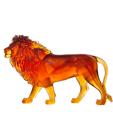 Daum Sand Lion in Amber, Limited Edition Sculpture