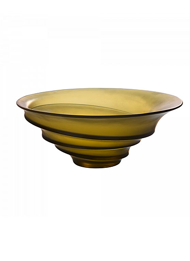 Daum 11.4" Sand Bowl in Olive Green by Christian Ghion, Limited Edition