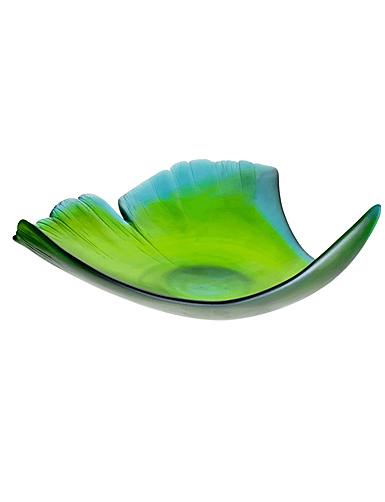 Daum 13.3" Ginkgo Leaf Bowl in Green