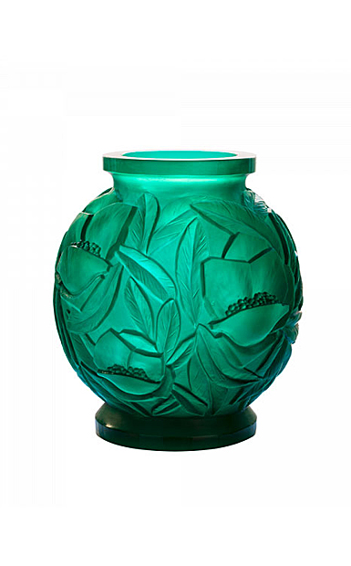 Daum 13.4" Empreinte Vase in Green, Limited Edition