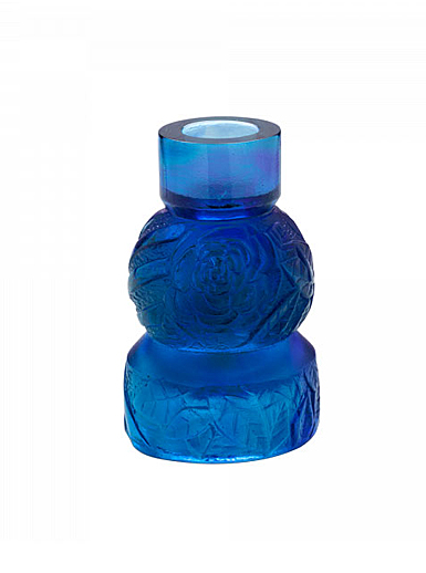 Daum Empreinte Candleholder in Blue