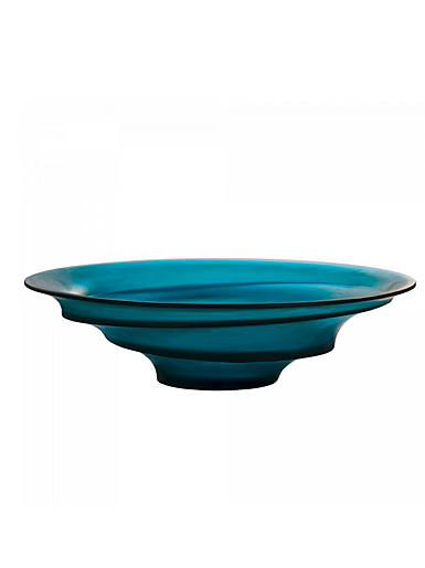 Daum 17.7" Sand Centerpiece in Blue by Christian Ghion, Limited Edition