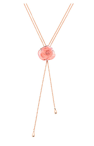 Daum Rose Passion Crystal Necklace in Pink