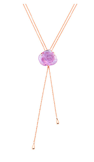 Daum Rose Passion Crystal Sautoir Necklace in Ultraviolet