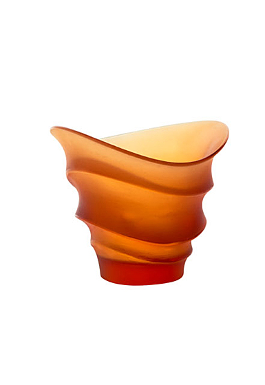 Daum Sand Candleholder in Amber by Christian Ghion