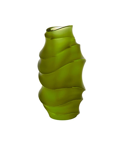 Daum 5.1" Sand Vase in Green by Christian Ghion