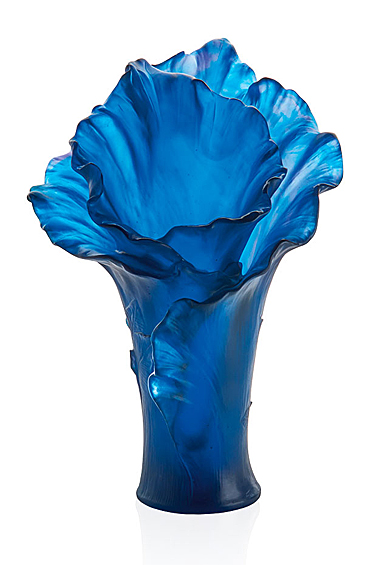 Daum 16.5" Arum Bleu Nuit Vase