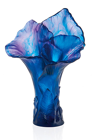 Daum 22.4" Arum Bleu Nuit Vase