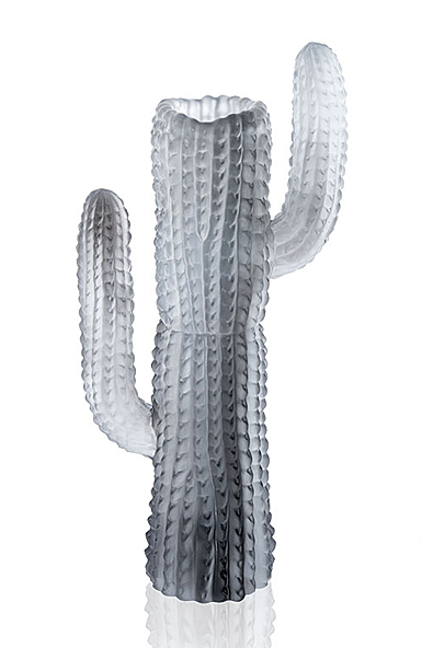 Daum 18.1" Jardin de Cactus Grey Vase by Emilio Robba