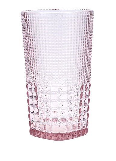 Fortessa Fashion Glass Malcolm Pink Ice Beverage Glass, Single