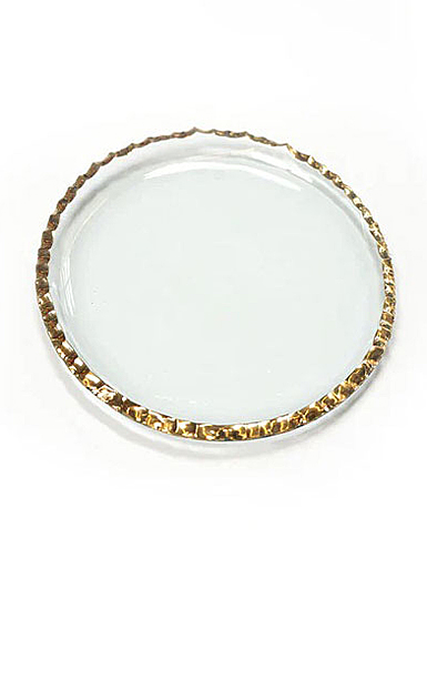 Annieglass Edgey 7" Hors D'Oeuvres Plate Gold