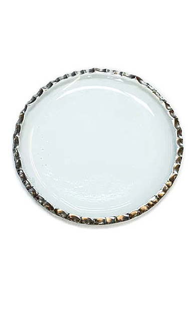 Annieglass Edgey 7" Hors D'Oeuvres Plate Platinum