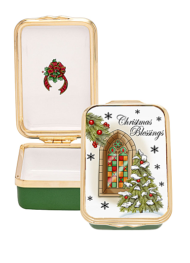 Halcyon Days Christmas Blessings Enamel Box