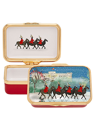 Halcyon Days Life Guards In The Snow Enamel Box