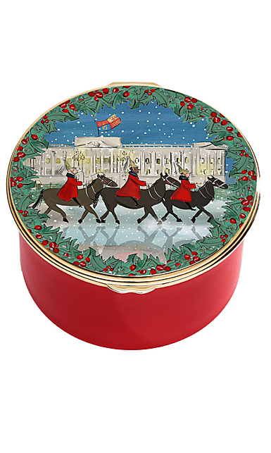 Halcyon Days Life Guards in the Snow 'The First Noel' Musical Enamel Box LE 100
