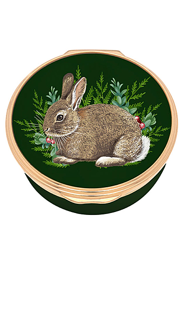 Halcyon Days Woodland Wildlife Rabbit Enamel Box