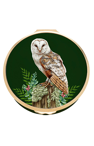 Halcyon Days Woodland Wildlife Owl Enamel Box