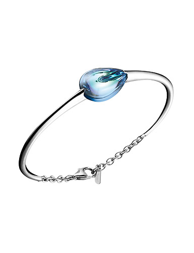 Baccarat Crystal Fleurs De Psydelic Small Bracelet, Silver and Aqua Mirror