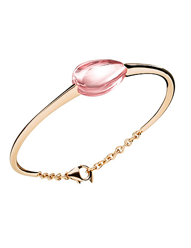 Baccarat Crystal Fleurs De Psydelic Large Bracelet, Gold Vermeil and Light Pink