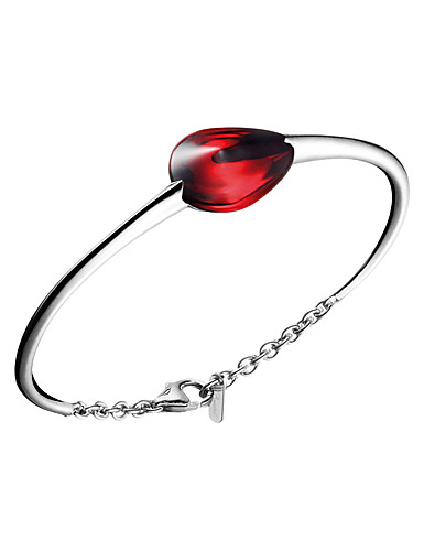 Baccarat Crystal Fleurs De Psydelic Large Bracelet, Silver and Iridescent Red