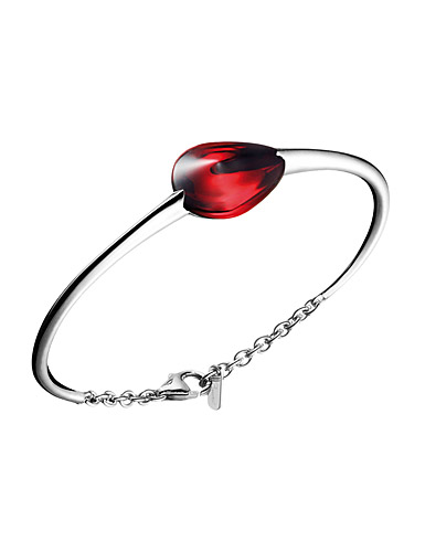 Baccarat Crystal Fleurs De Psydelic Small Bracelet, Silver and Iridescent Red