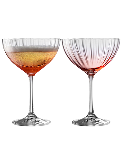 Galway Erne Cocktail, Saucer Champagne Pair in Blush