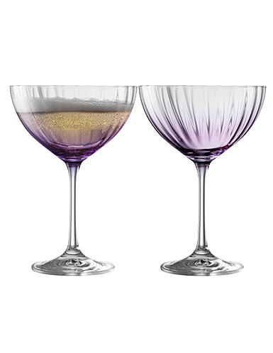 Galway Erne Cocktail, Saucer Champagne Pair in Amethyst
