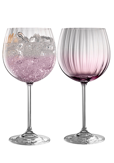 Galway Erne Gin and Tonic Glasses in Amethyst, Pair