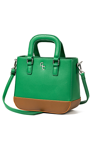 Galway Leather Two Tone Shoulder Bag, Green, Brown