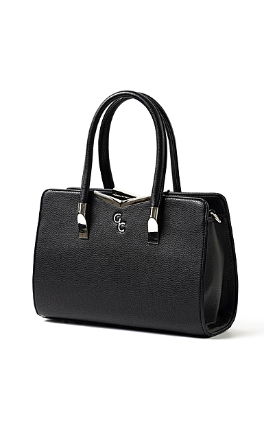 Galway Leather Top Handle Handbag, Black