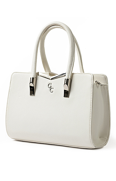 Galway Leather Top Handle Handbag, White