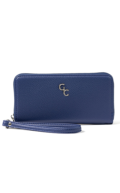 Galway Leather Wallet, Navy