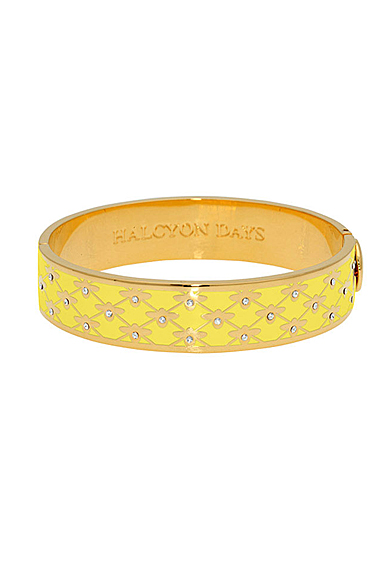 Halcyon Days Bee Sparkle, Hinged Bangle Buttercup, Gold