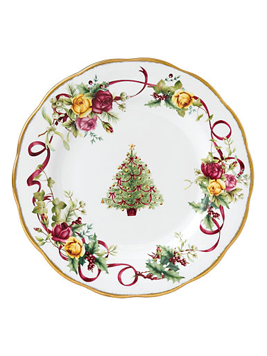 Royal Albert Old Country Roses Christmas Tree Salad Plate, Single