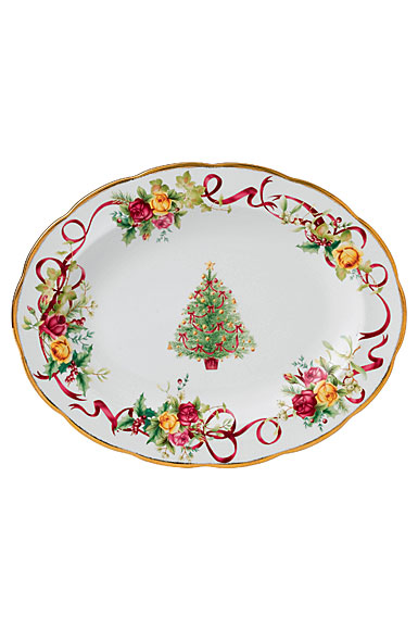Royal Albert Old Country Roses Christmas Tree Medium Oval Platter