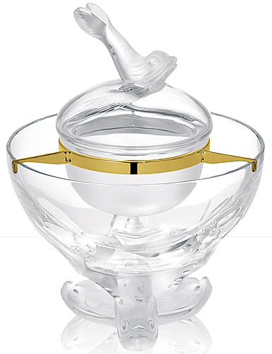 Lalique Igor Caviar Bowl, Gilded