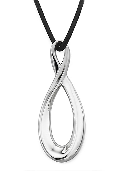 Nambe Jewelry Silver and Black Infinity Pendant Necklace