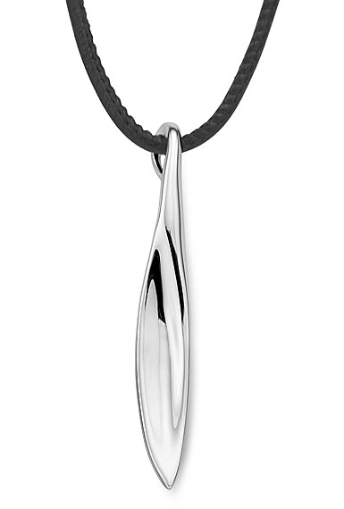 Nambe Jewelry Silver and Black Drop Pendant Necklace