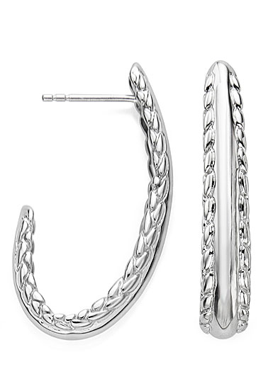 Nambe Jewelry Silver Braid Drop Earrings, Pair