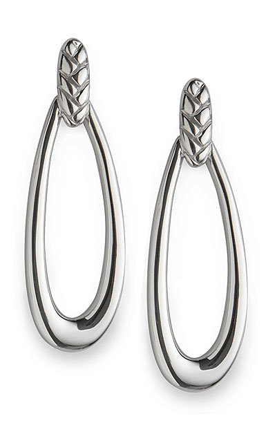 Nambe Jewelry Silver Braid Loop Earrings, Pair