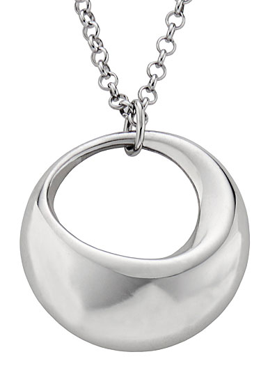 Nambe Jewelry Silver Crescent Necklace