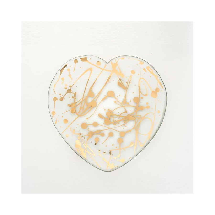 Annieglass Jaxson 7" Heart Plate Gold