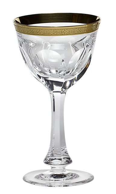 Moser Crystal Lady Hamilton Etched and Gilded Red Wine Glass, Single