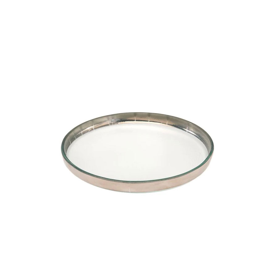 Annieglass Mod 9.25" Medium Round Plate Platinum