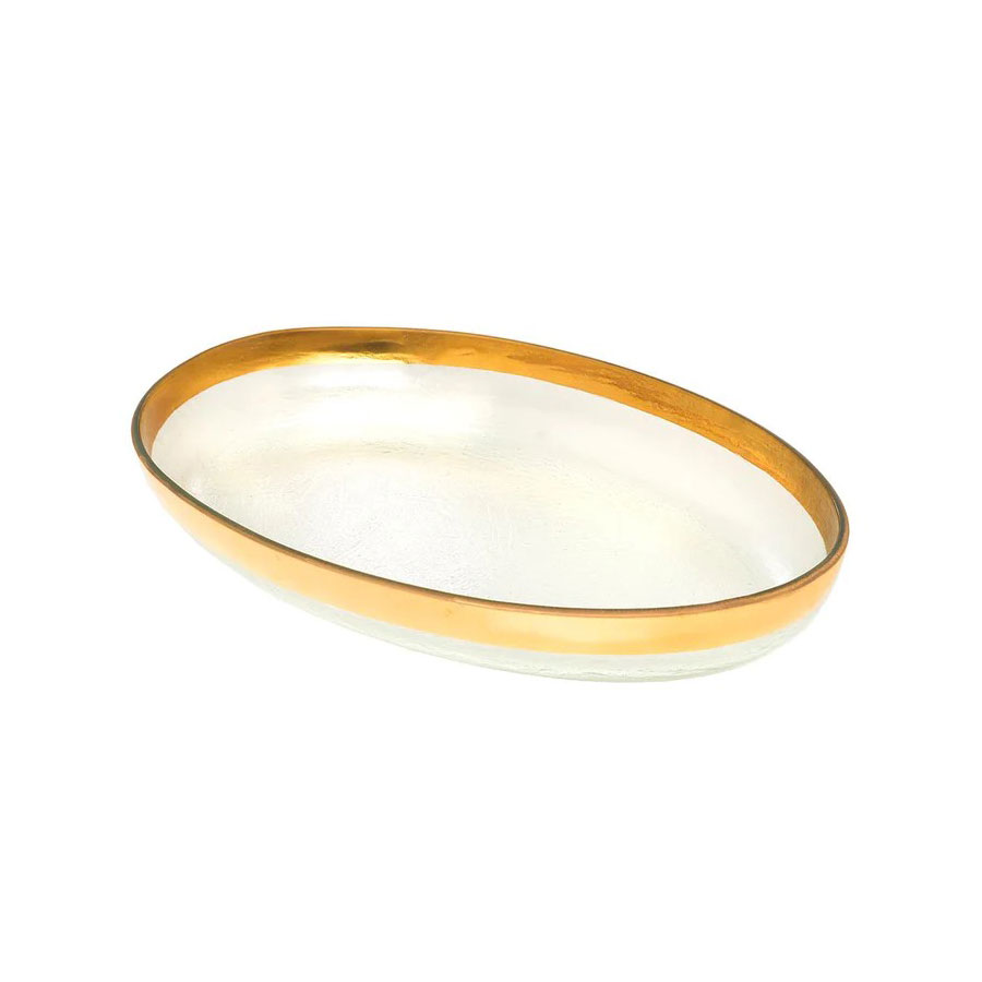 Annieglass Mod 18 X 11.5" Large Oval Platter Gold
