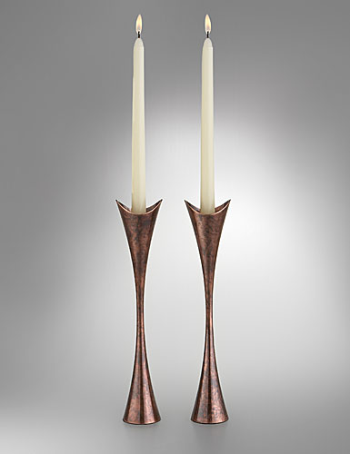 Nambe Metal Heritage Curve Candlestick - Pair