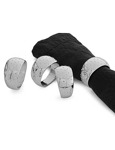 Nambe Metal Dazzle Napkin Rings, Set of 4
