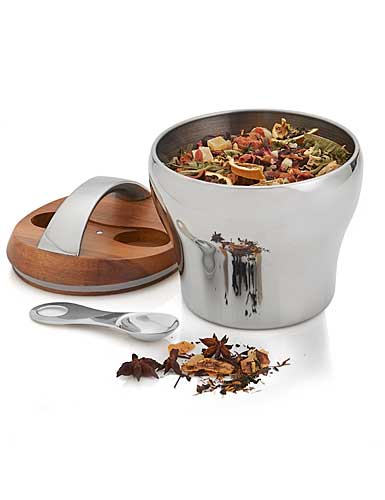 Nambe Metal Bulbo Tea Canister With Scoop