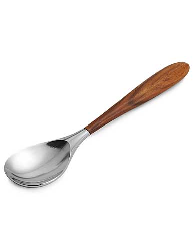 Nambe Curvo Metal and Wood Serving Spoon